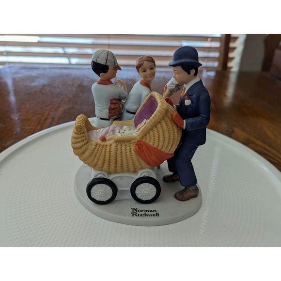 Norman Rockwell Porcelain "Baby-Sitter" Figurine - Picture 1 of 13